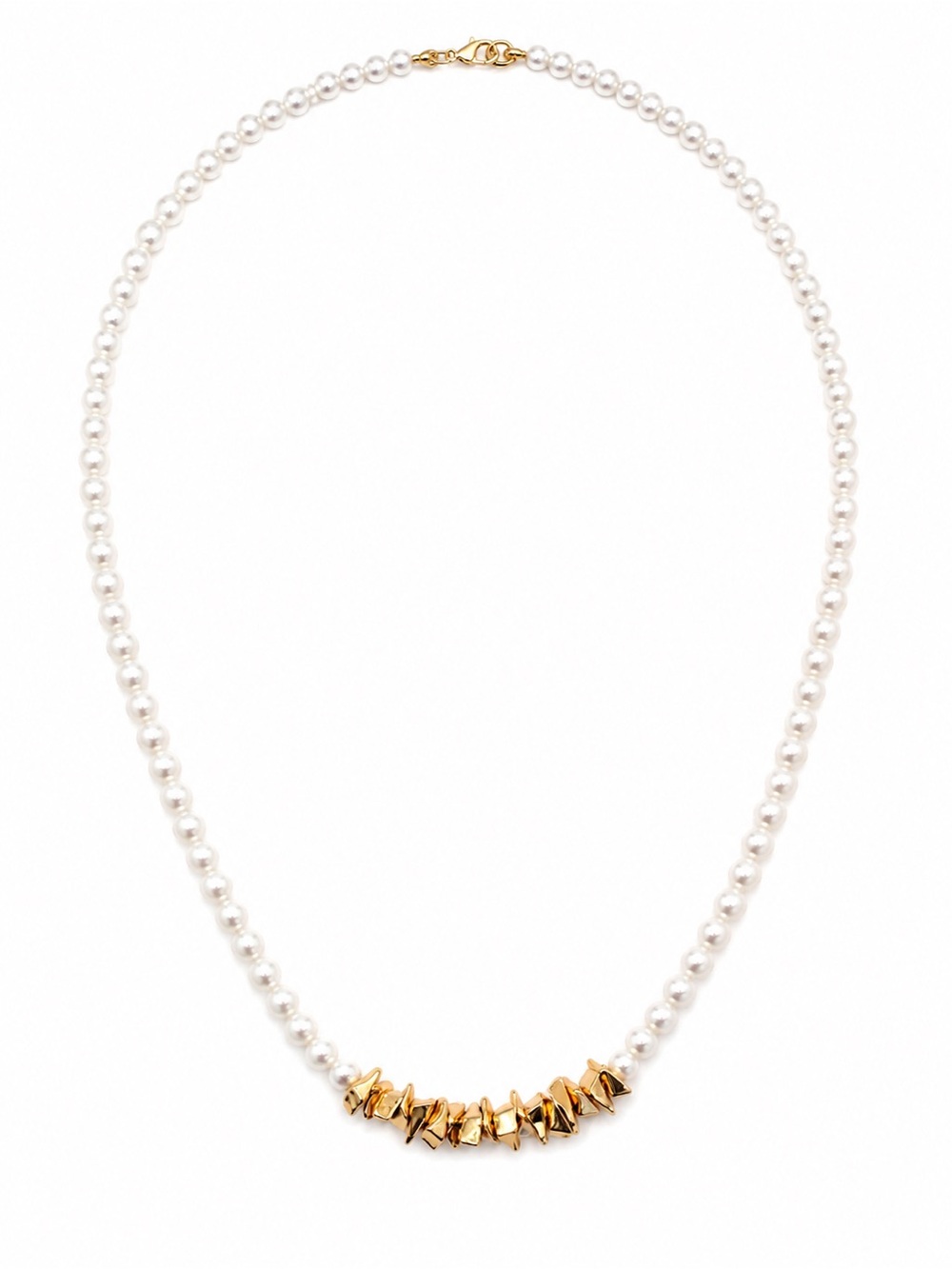 Freshwater Pearl and Gold Nugget Necklace (#N65)